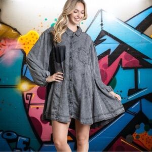 BlueVelvet XL Blackened Denim Mini Dress